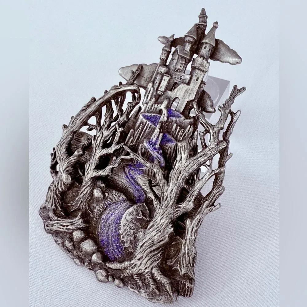 Vintage JJ Jonette Pewter Castle Brooch